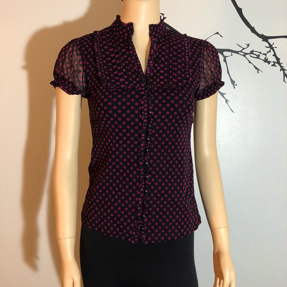 INC Pink Polka Dot Blouse